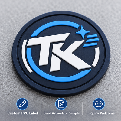 Raised 3D Design Washable Eco-Friendly PVC Logo Patch and Silicone Badge for Sportswear and Gym Apparel