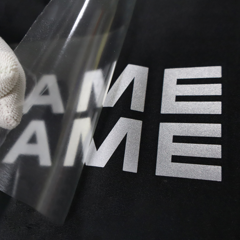 Custom Silver Reflective In the Dark Ink Heat Transfer Label Garment Press 3D Printing Label Heat Transfer for Garment PET Label