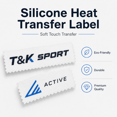 Fabricant d'étiquettes de transfert thermique en silicone sur mesure pour les marques de vêtements