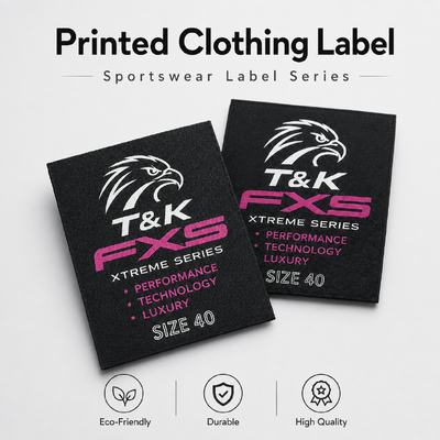 Étiquette de vêtement imprimée personnalisée avec logo pour marque de vêtements de sport