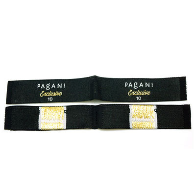 Damassé tissée par conception adaptée aux besoins du client Logo Tag Woven Private Labels pour l'habillement