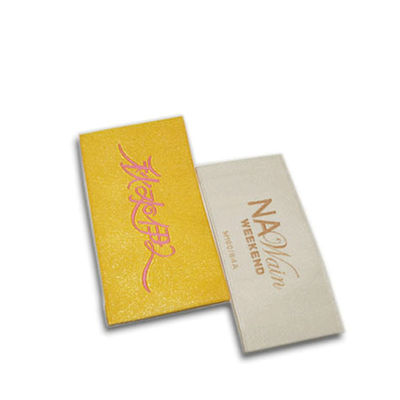 Logo Washable Woven Label Tag fait sur commande droit pour l'habillement de T-shirts
